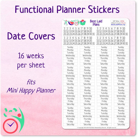 Image of Weekly Conversion Kit Date Covers for Mini Happy Planners