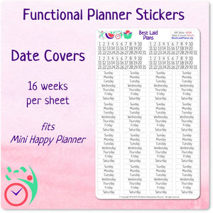Weekly Conversion Kit Date Covers for Mini Happy Planners