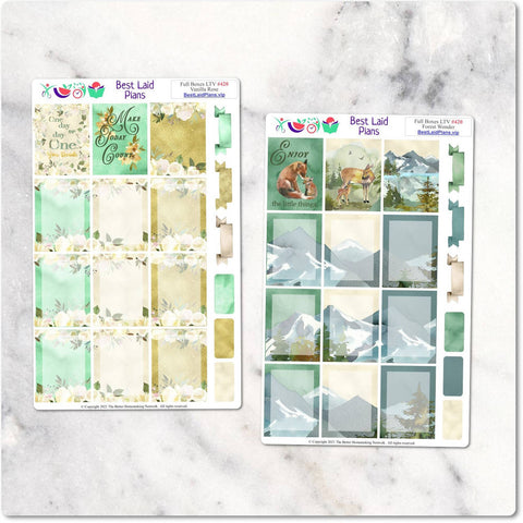 Image of Stickers Planner Leafy Treetops Full Boxes Forest Wonder Vanilla Rose TN BuJo