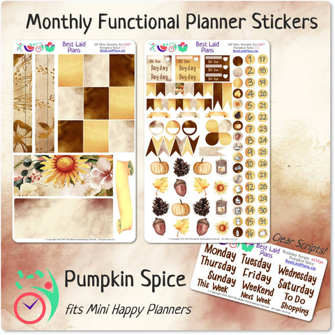 Image of Happy Planner Mini Monthly Kit Pumpkin Spice