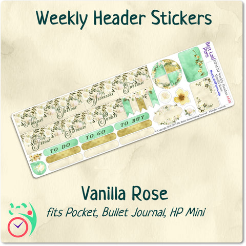 Image of Happy Planner Mini Weekly Headers Vanilla Rose