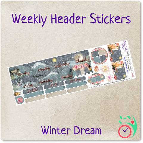 Image of Happy Planner Mini Weekly Headers Winter Dream