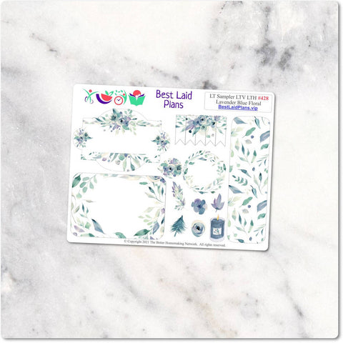 Image of Planner Stickers Leafy Treetops Weekly Sampler Lavender Blue
