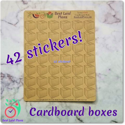 Image of Cardboard Box Package Mail Icon Stickers