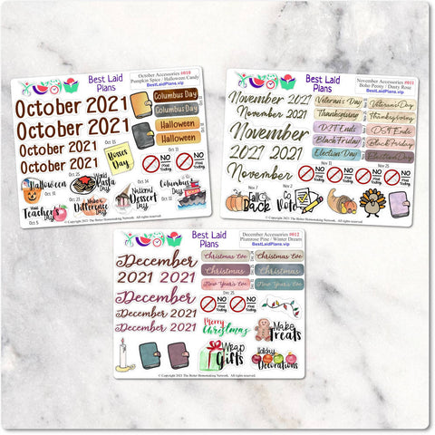 Image of Planner Stickers Special Holiday Calendar Accessories