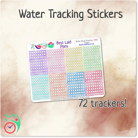Image of Watercolor Pastel Water Drop Trackers