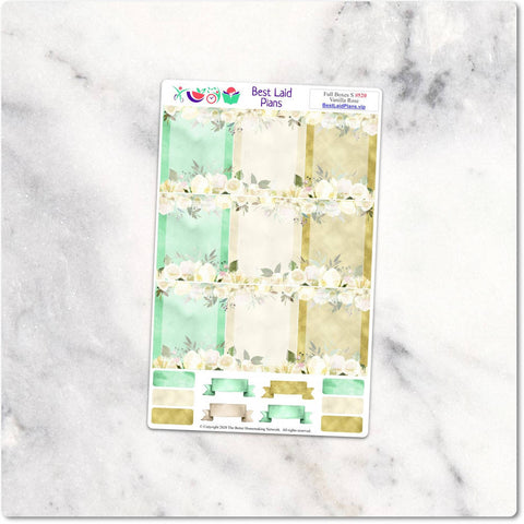Image of Planner Stickers Full Boxes Green Floral Animals