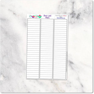 Planner Stickers EC Monthly Sidebar Vertical Lined Boxes