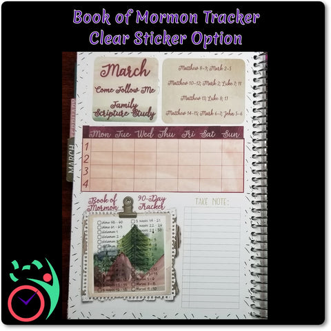 Image of Book of Mormon 90 Day Tracker Daily Reading Chart Stickers with Two Numbering Systems