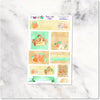 Planner Stickers Travelers Notebook Floral Peach Green Yellow Pastel Watercolor
