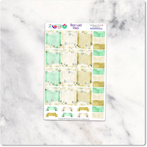 Image of Planner Stickers Boxes Floral Green TN