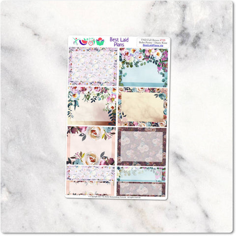 Image of Planner Stickers Travelers Notebook Floral Boho Peony Dusty Rose
