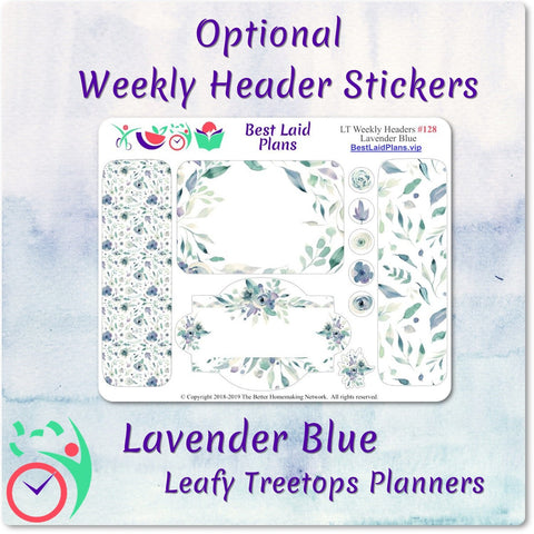 Image of Leafy Treetops Vertical Weekly Kit Lavender Blue Floral