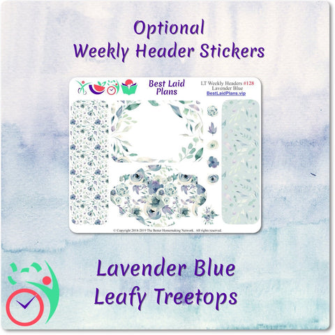 Image of Leafy Treetops Wide Horizontal Weekly Kit Lavender Blue