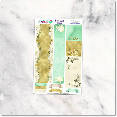 Image of Happy Planner Stickers Monthly Headers Green Floral