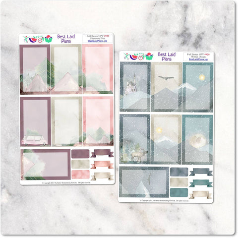 Image of Planner Stickers Full Boxes Happy Mountain Pine Snow