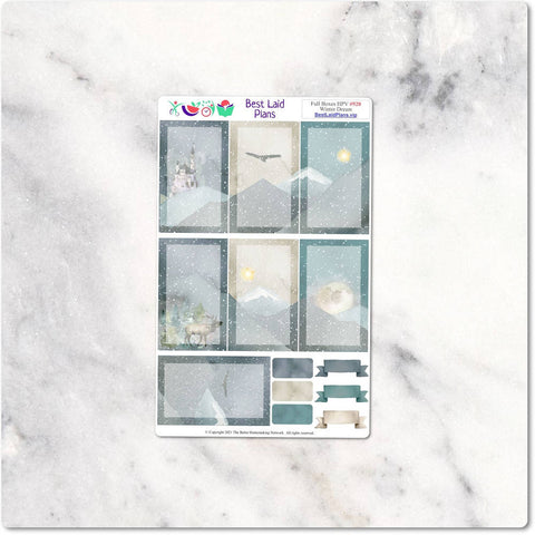 Image of Planner Stickers Full Boxes Happy Mountain Pine Snow