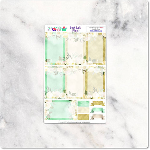 Image of  Happy Planner Stickers Full Boxes Floral Green
