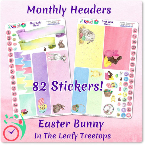 Image of Leafy Treetops Monthly Headers Easter Bunny