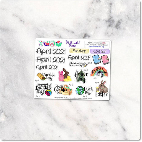 Image of April Calendar Planner Holiday Monthly Stickers
