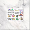 April Calendar Planner Holiday Monthly Stickers