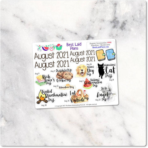 Image of August Calendar Planner Holiday Stickers
