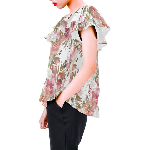 Image of Winter Dream Floral Chiffon Blouse