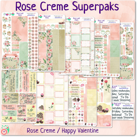 Image of Functional Planner Sticker Superpak - Rose Creme / Happy Valentine