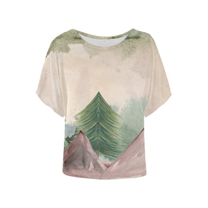 Plumrose Pine Mountains Batwing Sleeve T-Shirt