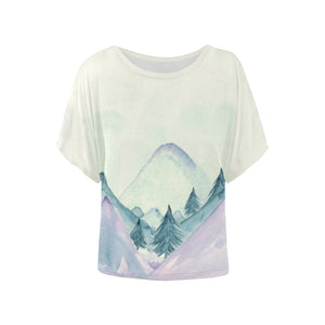 Lavender Blue Mountains Batwing Sleeve T-Shirt