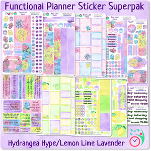 Functional Planner Sticker Superpak - Hydrangea Hype / Lemon Lime Lavender