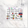July Calendar Planner Holiday Stickers