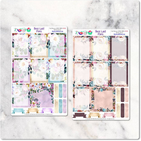 Image of Happy Planner Stickers Full Boxes Bohemian Boho Peony Dusty Rose