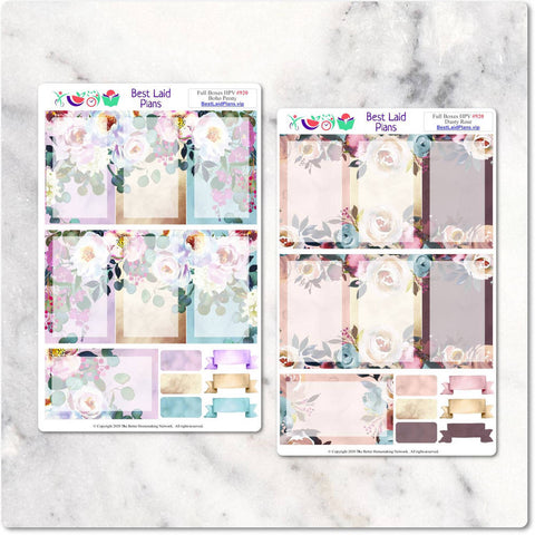 Image of Full Boxes Kit Happy Planner Vertical Boho Peony Dusty Rose