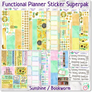 Functional Planner Sticker Superpak - Sunshine / Bookworm