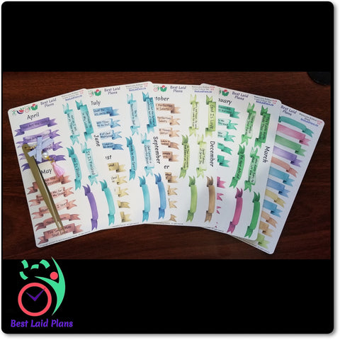 Image of New Testament Yearly Scripture Study Watercolor Ribbon Journal Headers
