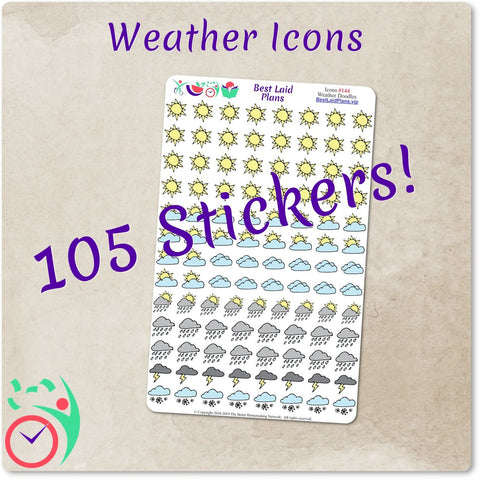 Image of Weather Stickers Doodle Icons